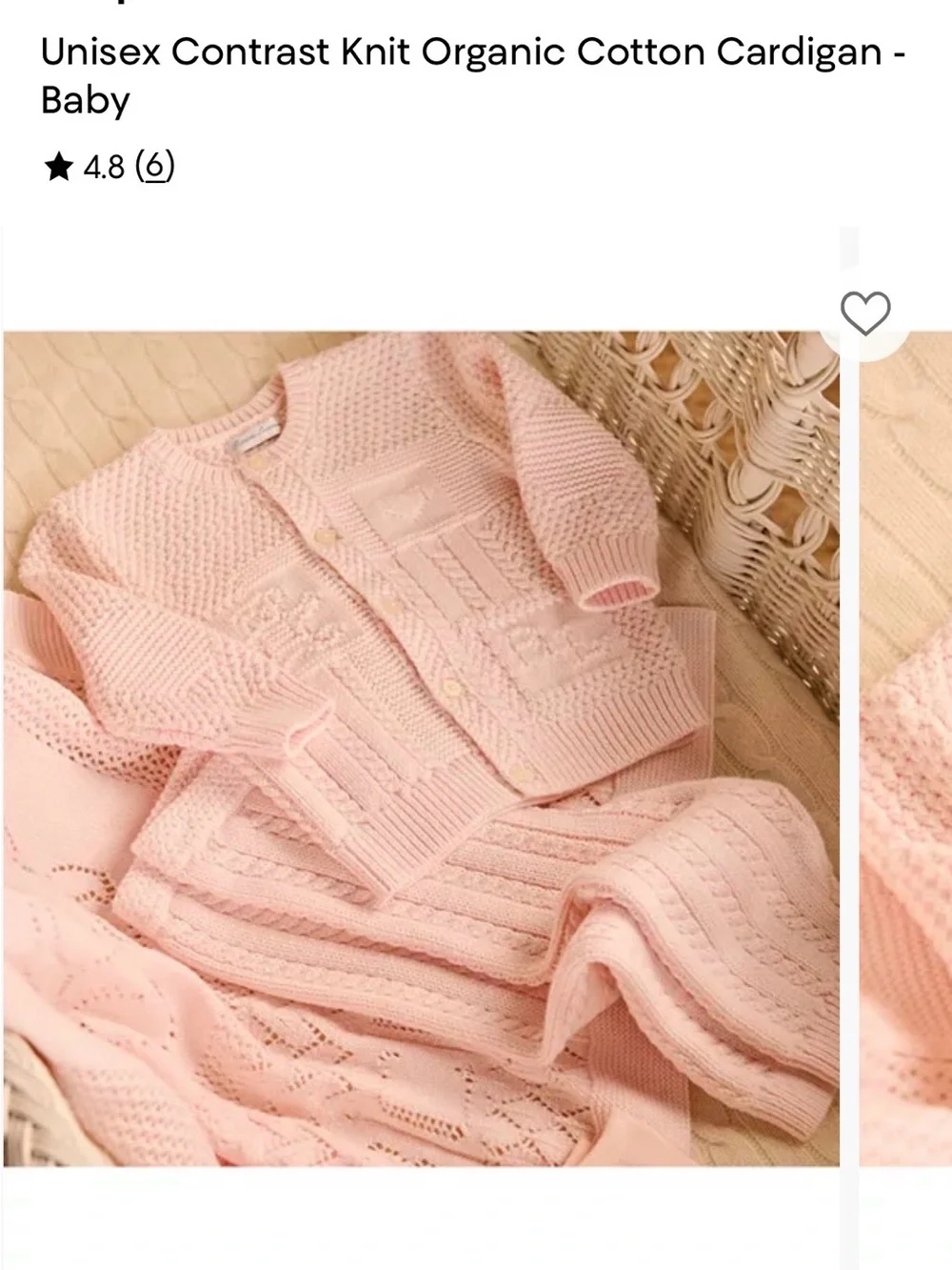 Ralph Lauren Baby Pink Organic Cotton Knit Cardigan and Pants